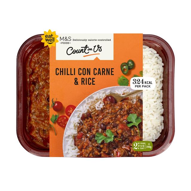 M & S Count On Us Chilli Con Carne & Rice, 390g