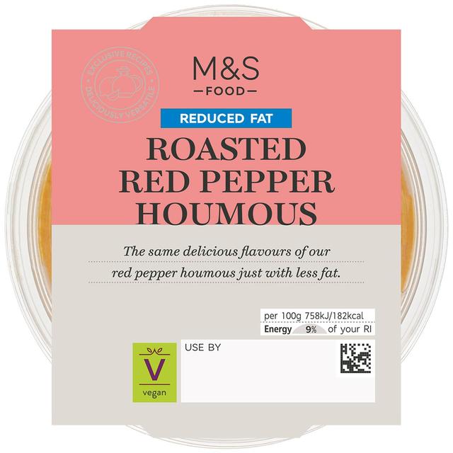 M & S Reduced Fat Roasted Red Pepper Houmous, 200g