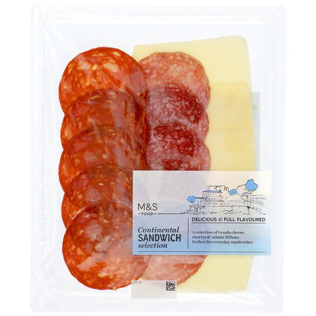 M & S Gouda Cheese, Chorizo & Salami Sandwich Selection, 100g