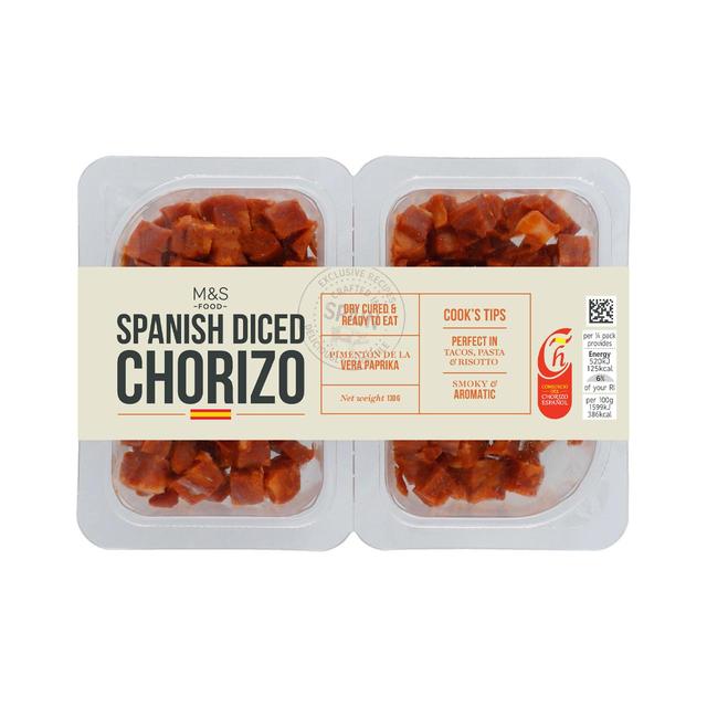 M & S Spanish Diced Chorizo, 2 x 65g
