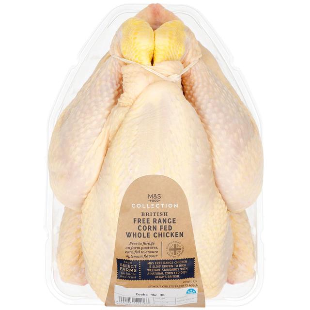 M & S Select Farms British Free Range Whole Chicken, Typically: 1.65kg