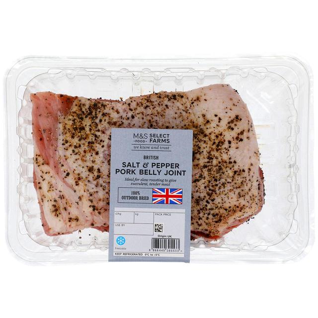 M & S Select Farms British Salt & Pepper Pork Belly Joint, Typically: 700g