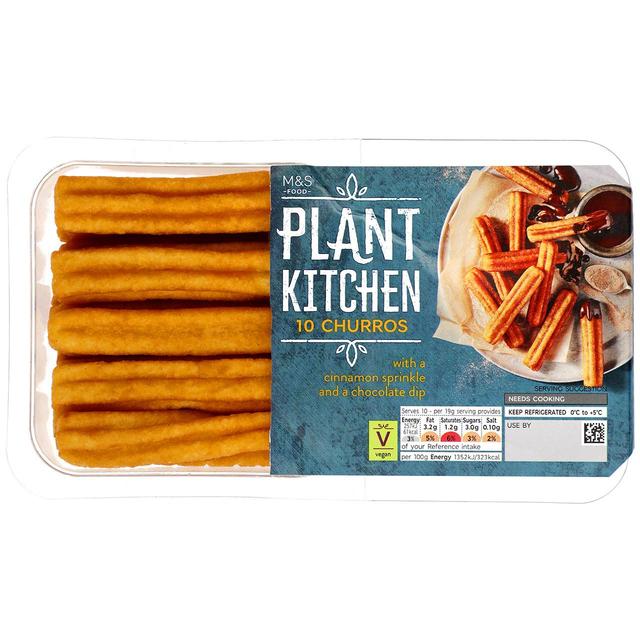 M & S Plant Kitchen Churros With Chocolate Dip, 10 Per Pack