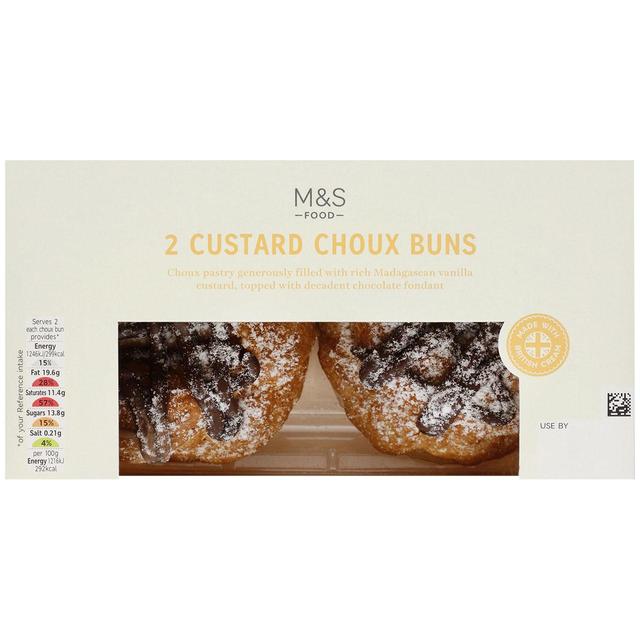 M & S 2 Custard Choux Buns, 2 Per Pack