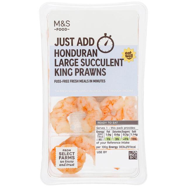 M & S Peeled Large King Prawns, 80g