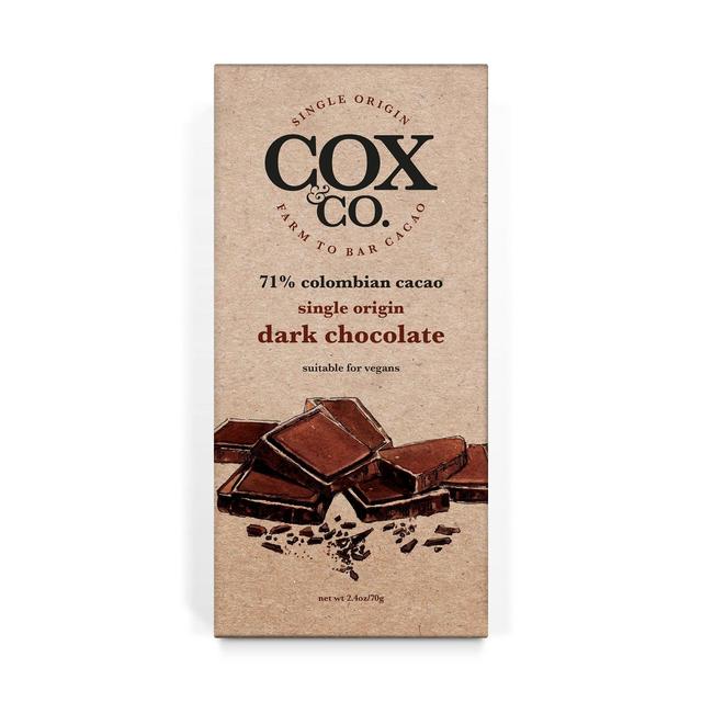 Cox & Co. 71% Dark Chocolate Bar, 70g