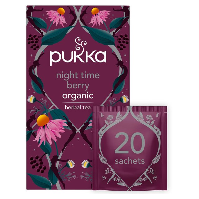Pukka Tea Night Time Berry Organic Herbal Tea, 20 per Pack