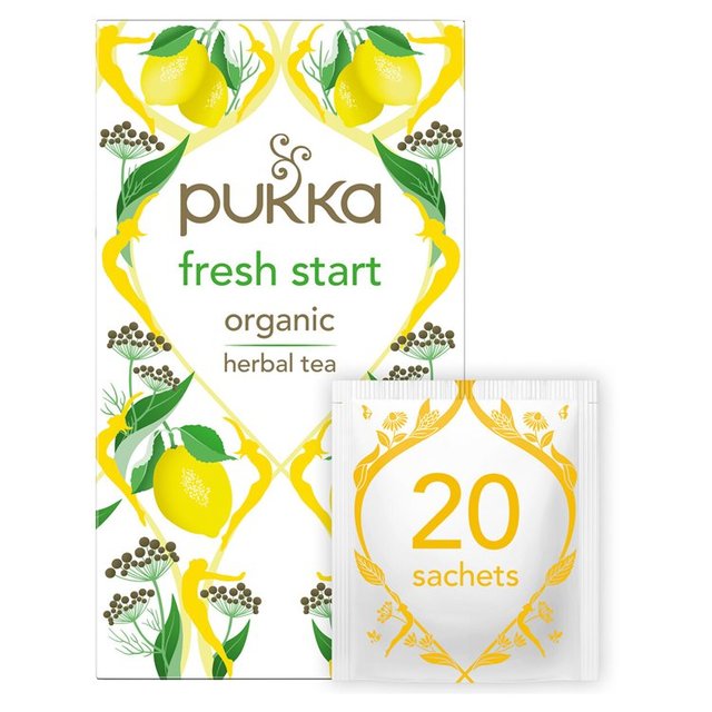 Pukka Tea Fresh Start Organic Herbal Tea, 20 Per Pack