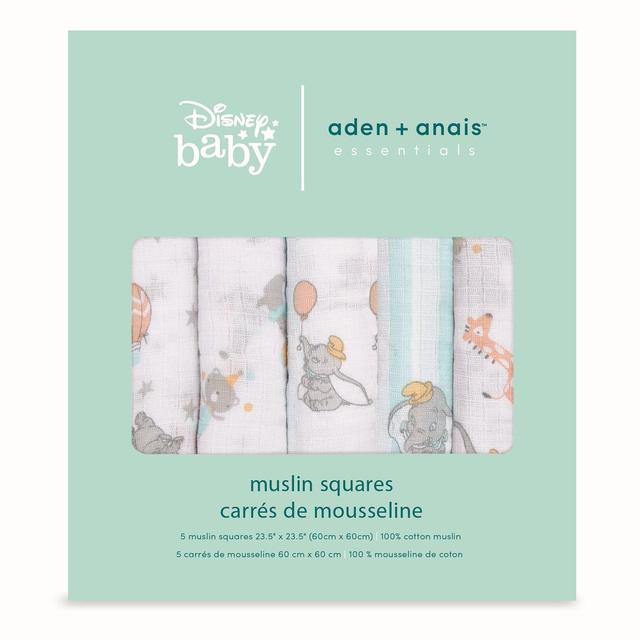 Aden + Anais Muslin Squares Dumbo, 5 per Pack