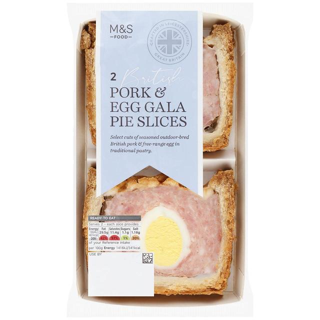 M & S 2 British Pork & Egg Gala Pie Slices, 235g
