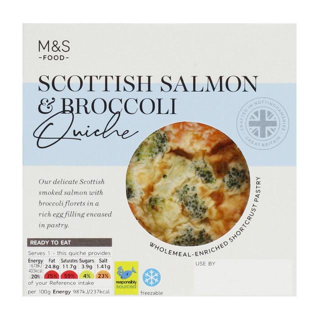 M & S Scottish Salmon & Broccoli Quiche, 170g