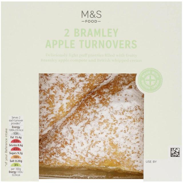 M & S 2 Bramley Apple Turnovers, 2 Per Pack