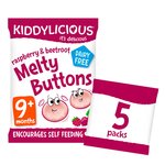 Kiddylicious Melty Buttons, Raspberry & Beetroot,  baby snack, 9 months+,