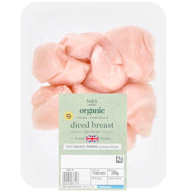 M & S Organic Free Range Diced Chicken Breast, 220g