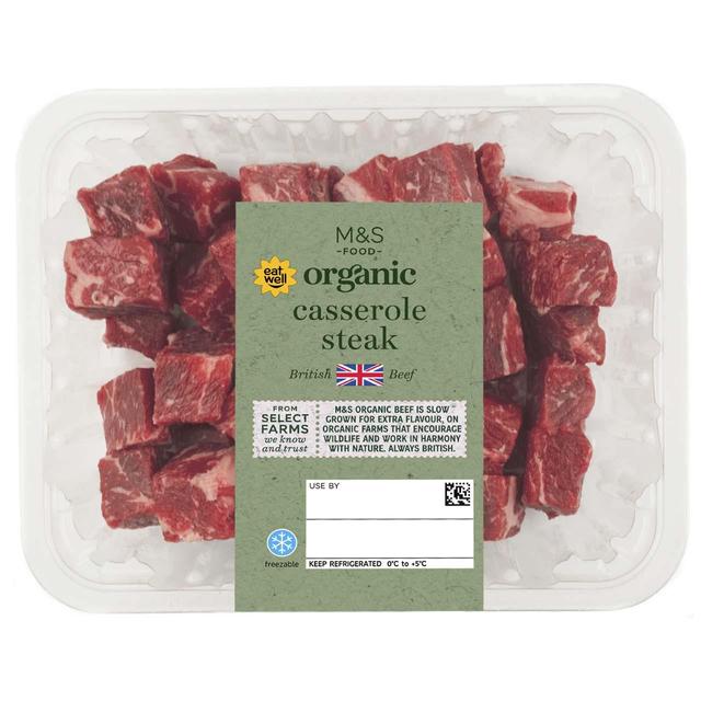 M & S Organic Casserole Steak, 400g