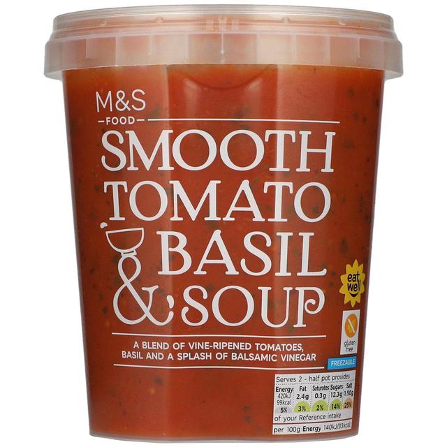 M & S Smooth Tomato & Basil Soup, 600g