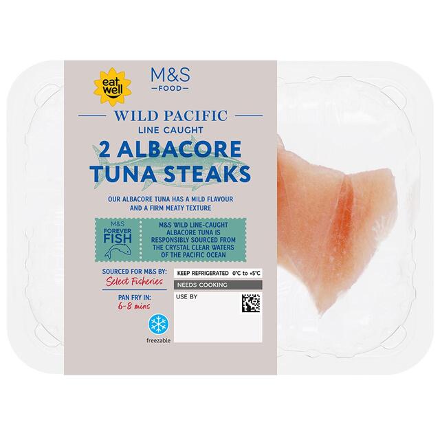 M & S 2 Albacore Tuna Steaks, 200g