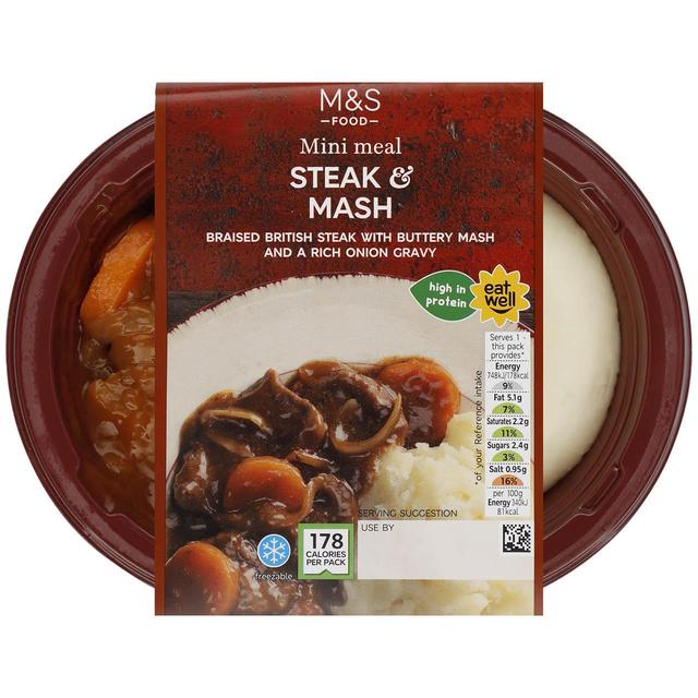 M & S Braised Steak & Mash With Onion Gravy Mini Meal, 220g