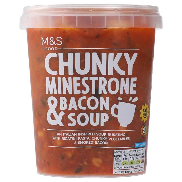 M & S Chunky Minestrone Soup With Bacon, 600g