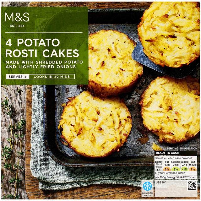 M & S 4 Potato Rosti Cakes, 300g