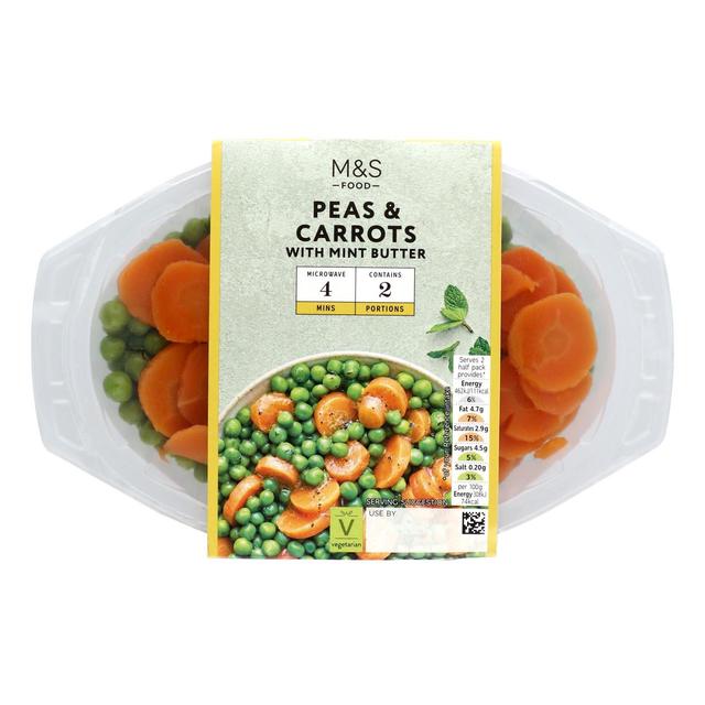 M & S Peas & Carrots With Mint Butter, 300g