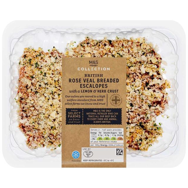 M & S Select Farms British Rose Veal Breaded Escalopes, 167g