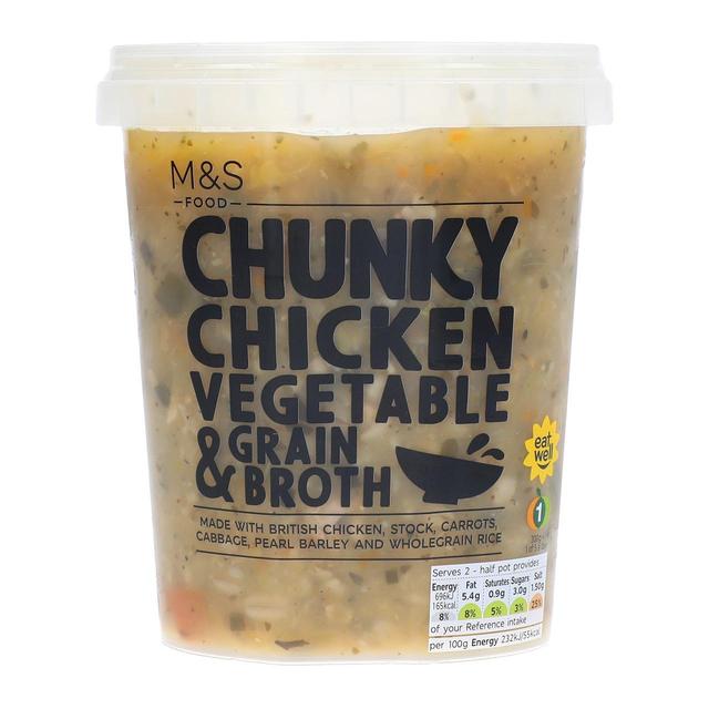 M & S Chunky Chicken & Grains Soup, 600g
