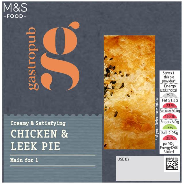 M & S Gastropub Chicken & Leek Pie for One, 250g