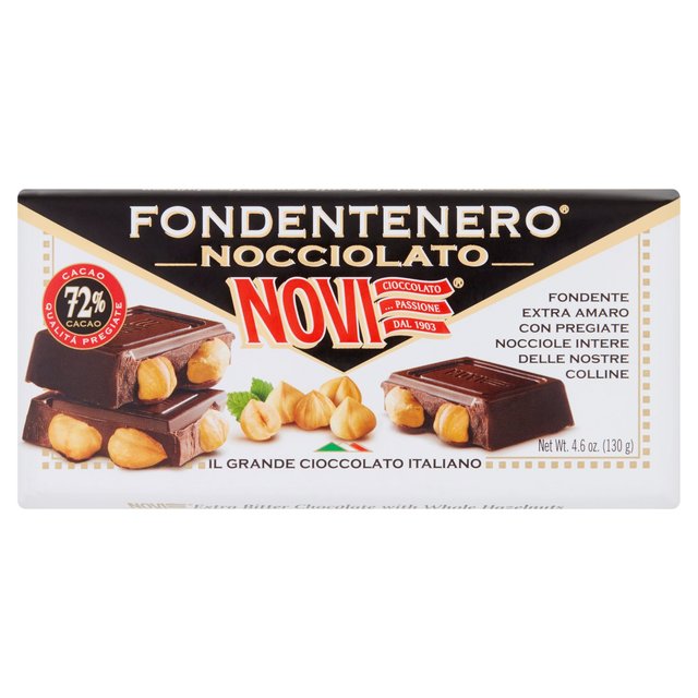 Novi Fondentenero Extra Dark Chocolate With Whole Hazelnuts, 130g