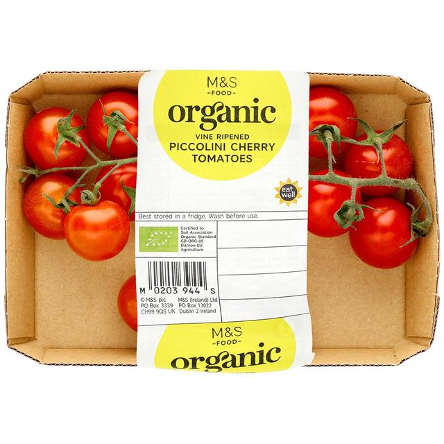 M & S Organic Piccolini Cherry Tomatoes Vine Ripened, 200g