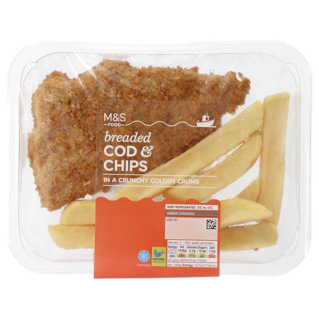 M & S Breaded Cod & Chips, 300g