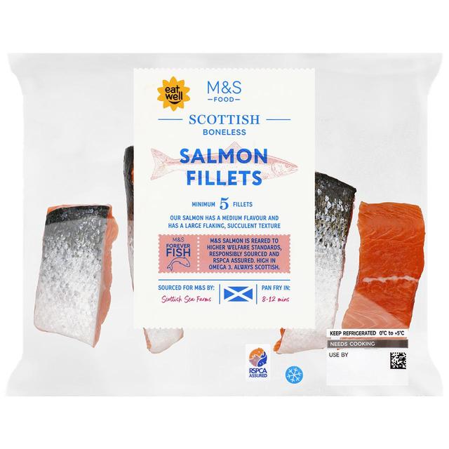 M & S Scottish Skin On Salmon Fillets, 600g