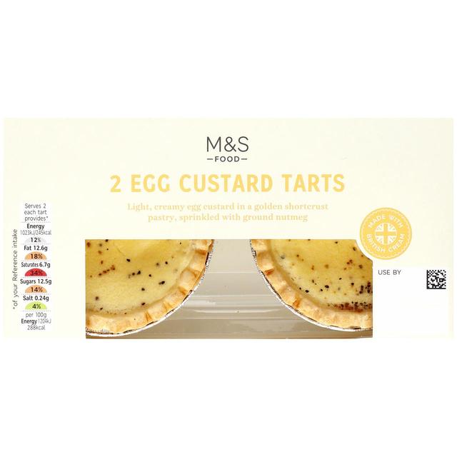 M & S Egg Custard Tarts, 2 Per Pack