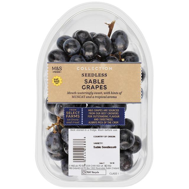 M & S Collection Sable Seedless Grapes, 400g