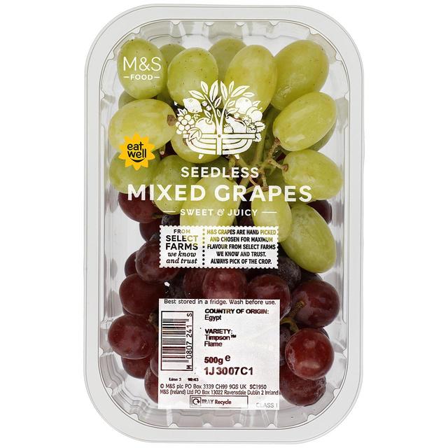 M & S Seedless Mixed Grapes, 500g