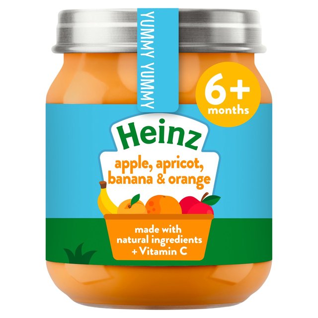 Heinz Apple, Apricot, Banana & Orange Baby Food Jar 6+ Months, 120g