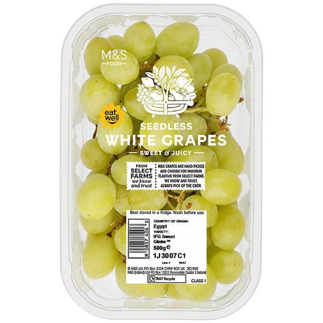 M & S Seedless White Grapes, 500g