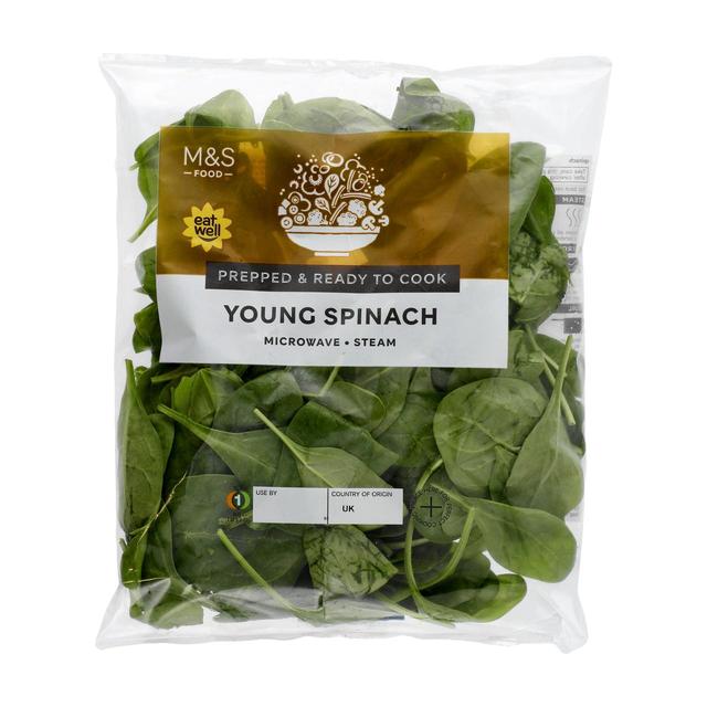 M & S Young Spinach Washed & Ready to Cook, 80g
