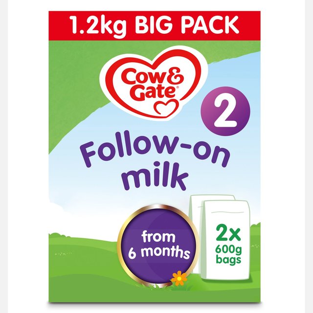 Cow & Gate 2 Follow On Baby Milk Formula Powder 6-12 Months, Big Pack, 1200g
