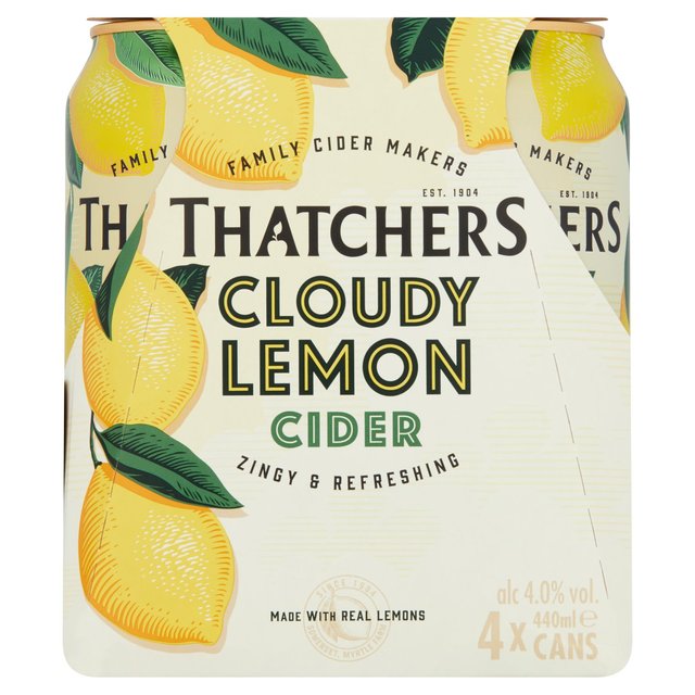 Thatchers Cloudy Lemon Cider, 4 x 440ml