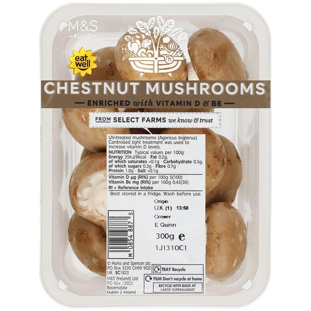 M & S Chestnut Mushrooms, 300g