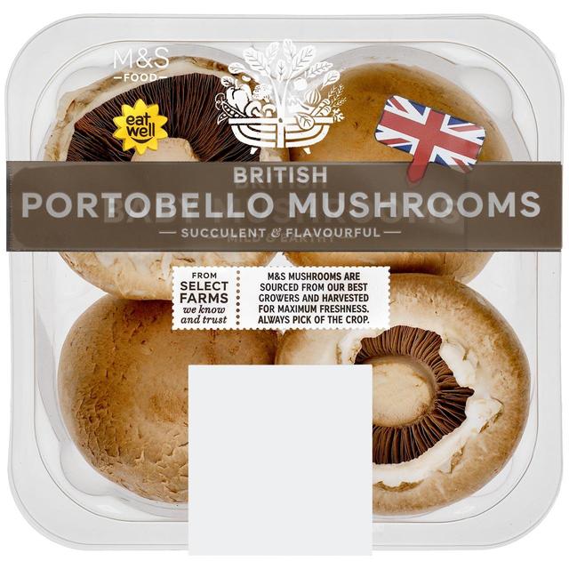 M & S British Portobello Mushrooms, 250g