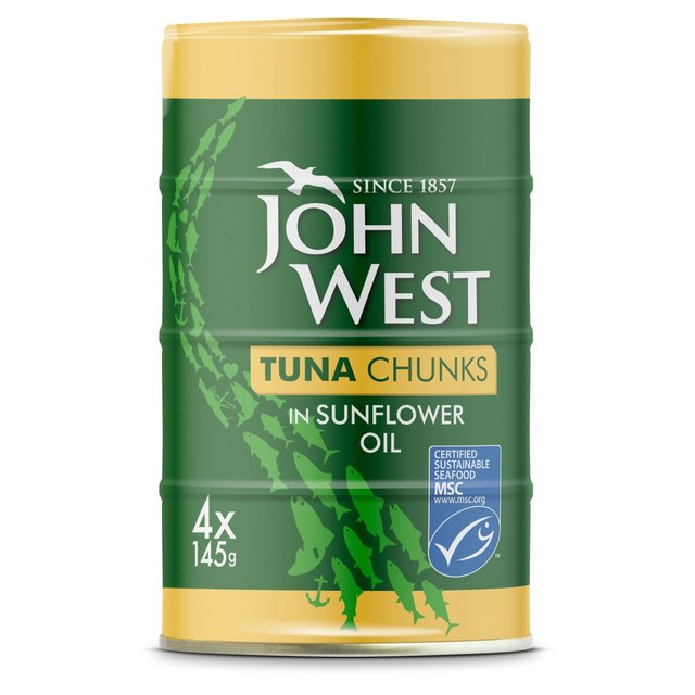 John West MSC Tuna Chunks In Sunflower Oil 4 Pack, 4 x 145g