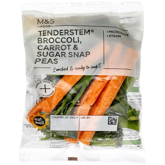 M & S Tenderstem Broccoli, Carrot & Sugar Snap Peas, 80g