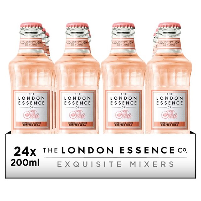 London Essence Co. White Peach & Jasmine Soda, 24 x 200ml