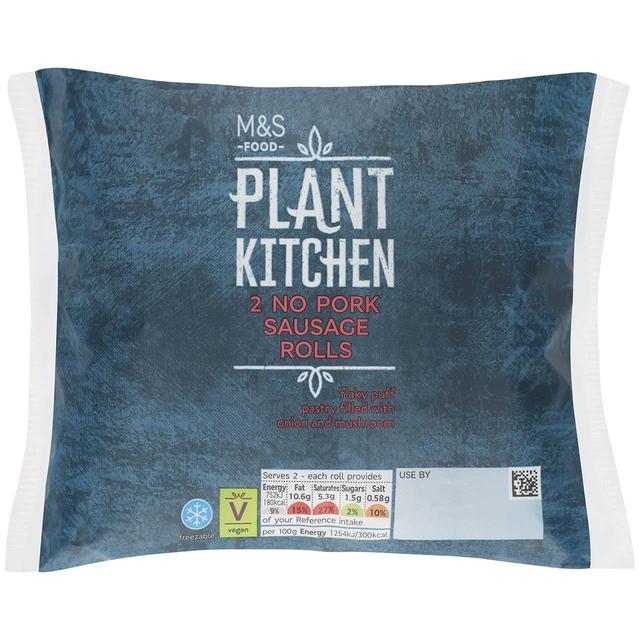 M & S Plant Kitchen No Pork Sausage Rolls, 2 Per Pack