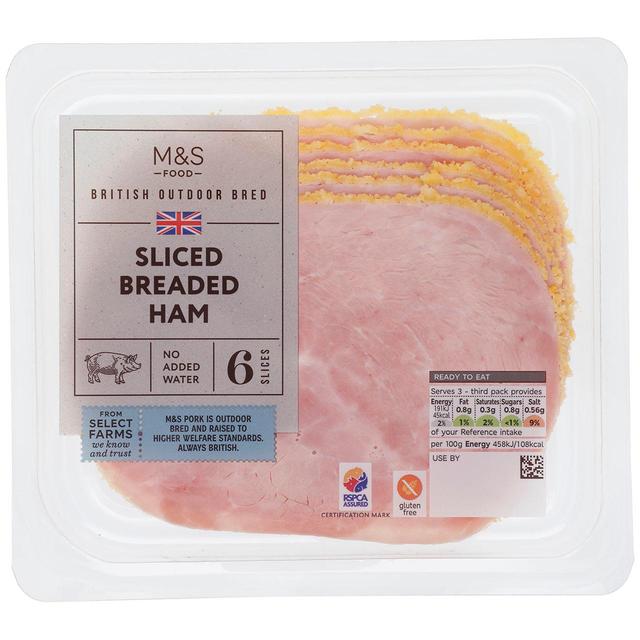 M & S British Sliced Breaded Ham, 125g