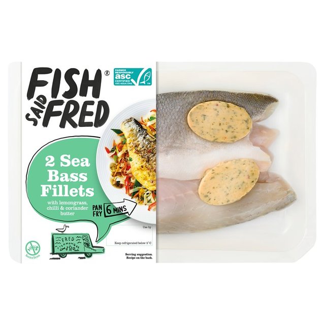 Fish Said Fred Asc Sea Bass Fillets With Lemongrass, Chilli & Coriander, 210g