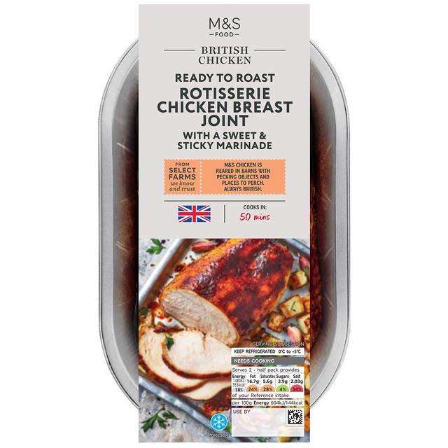M & S British Ready To Cook Rotisserie Chicken Joint & Marinade, 490g