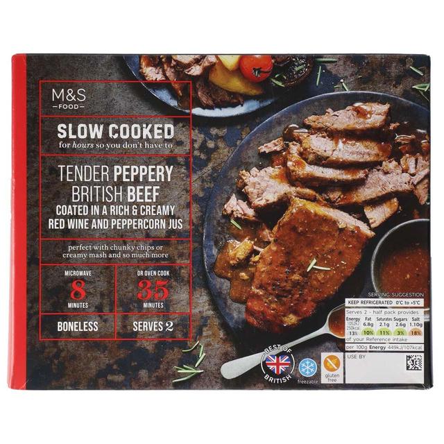 M & S British Slow Cooked Peppered Beef, 433g